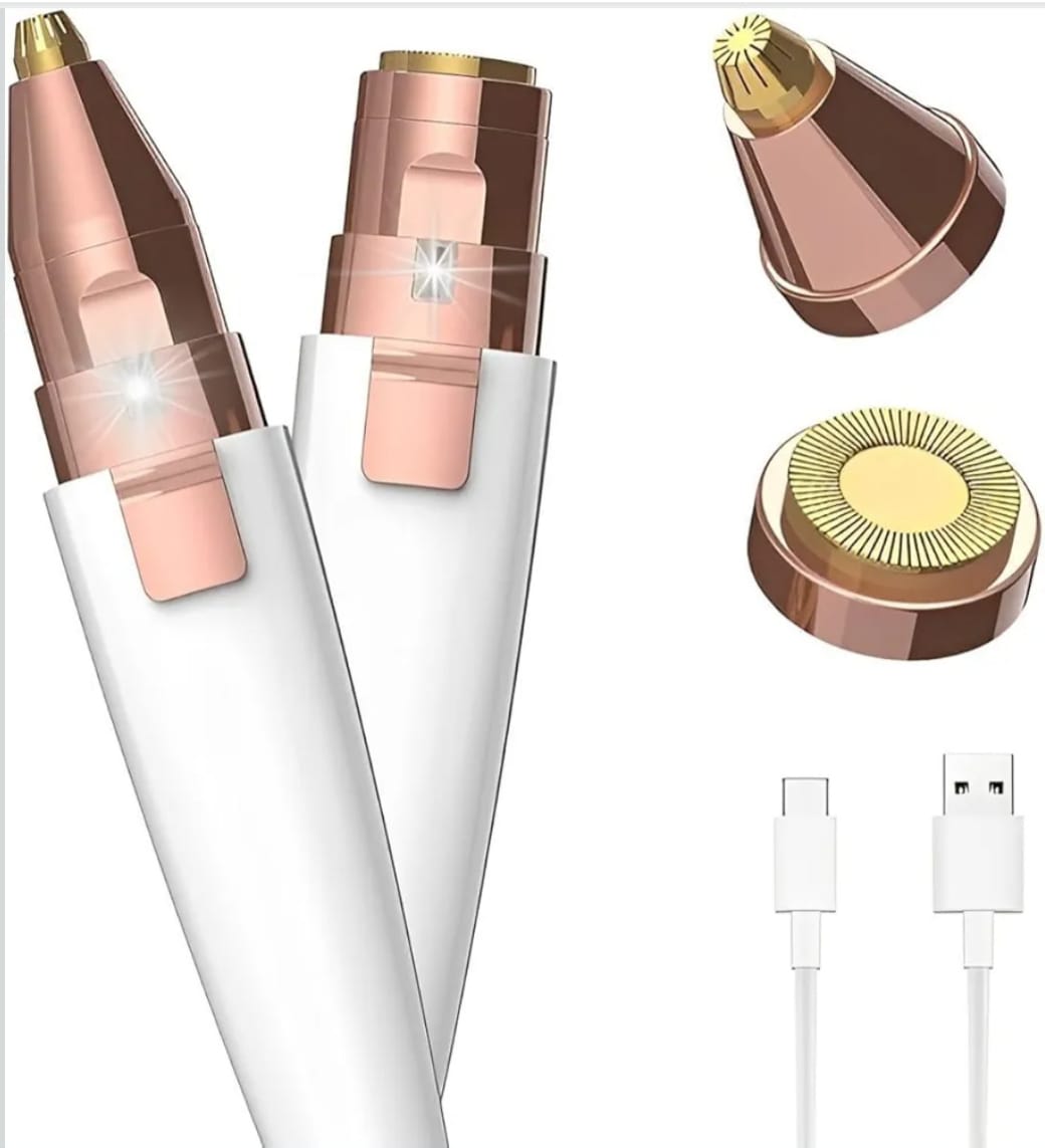 2-in-1 Painless Facial Hair Remover & Eyebrow Trimmer | USB Rechargeable | Gentle & Instant Removal
