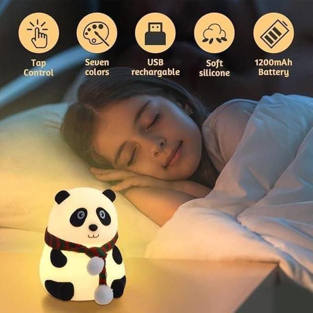 🐼✨ Silicone Panda Night Lamp – 7 Color Magical Glow!